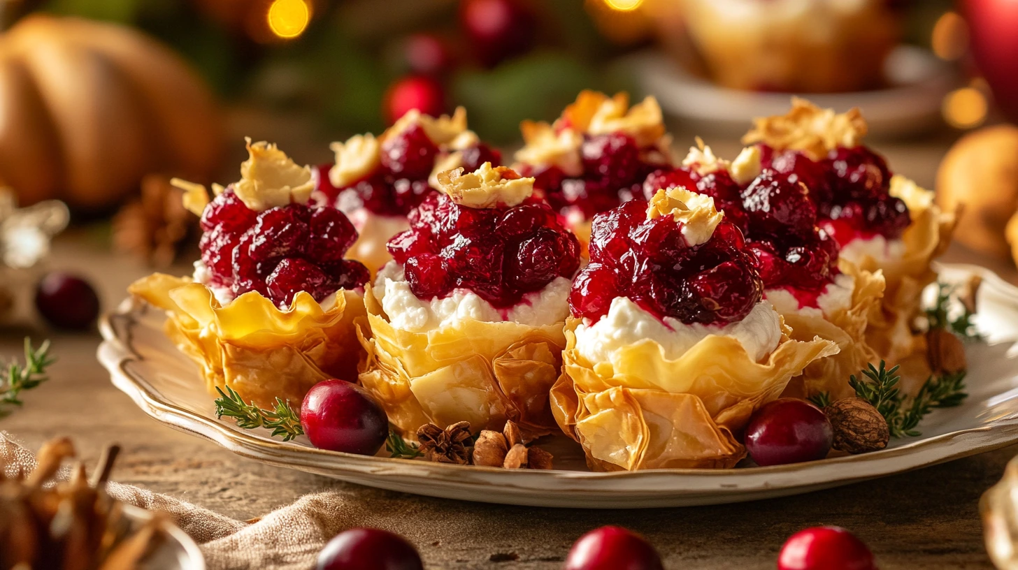 Cranberry Recipes for Thanksgiving Phyllo Dough Cups with Goat Cheese