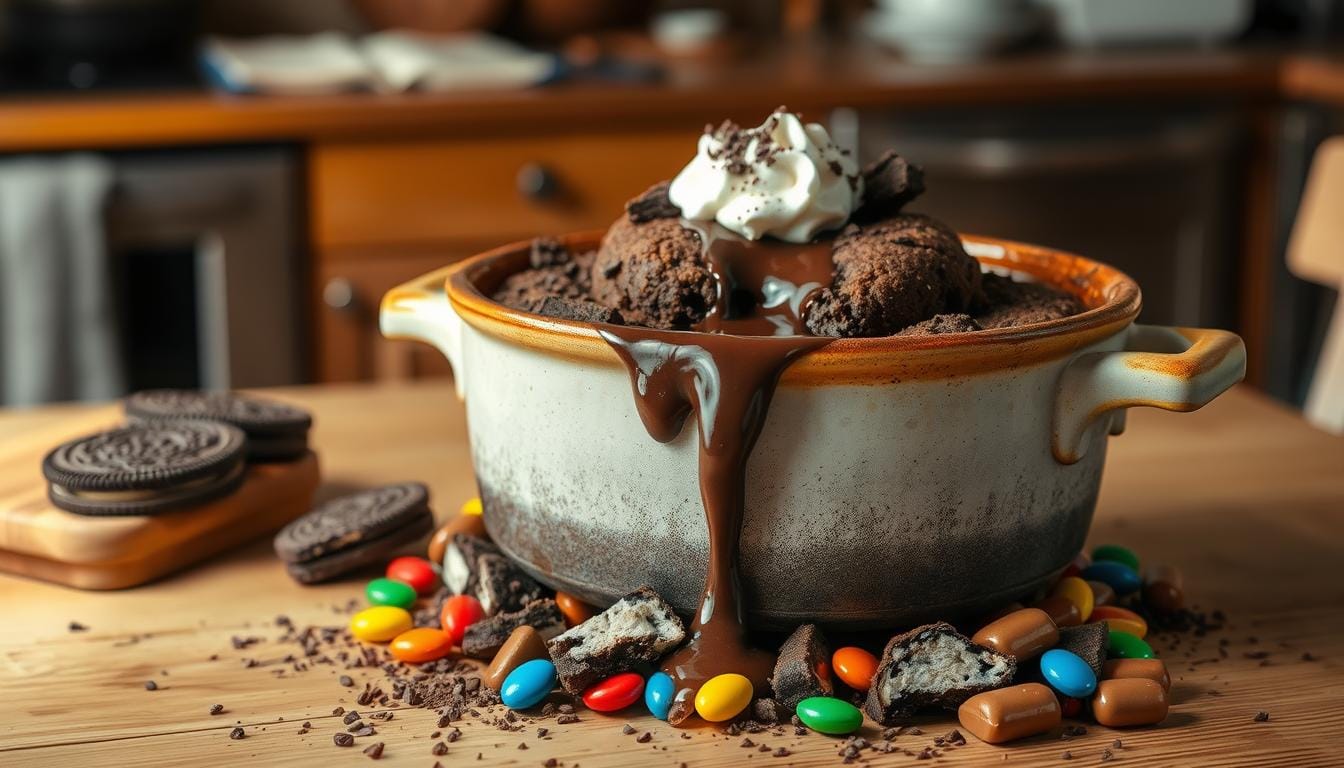 oreo lava cake crockpot with candy bar recipe