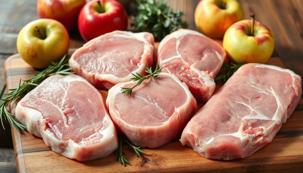 pork chops selection pork chops selection