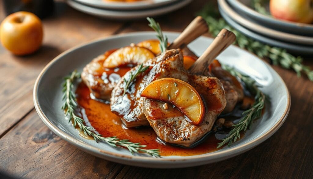 pork chops with roasted apples pork chops with roasted apples