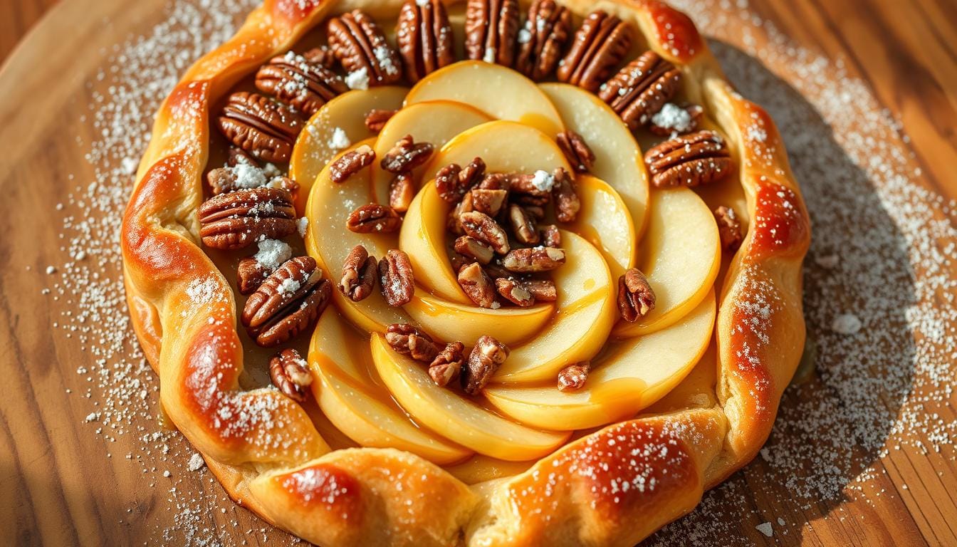 recipe for apple and pecan danish pastry tart